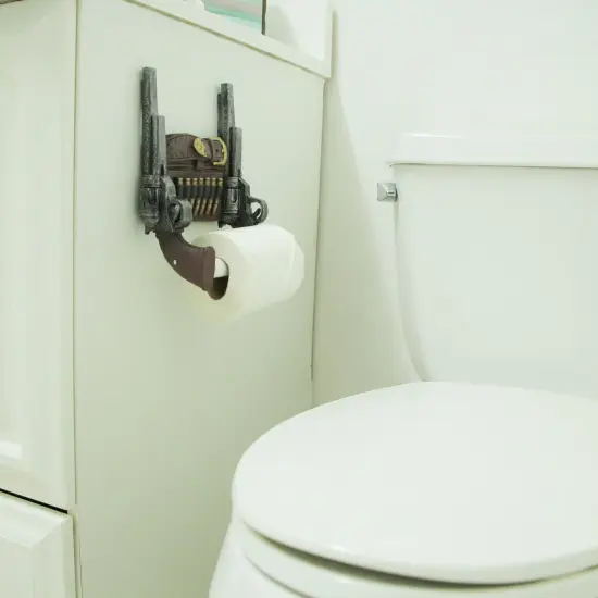 Wipe of the Wild West Double Six Shooter Western Cowboy Toilet Paper Roll Holder {5}