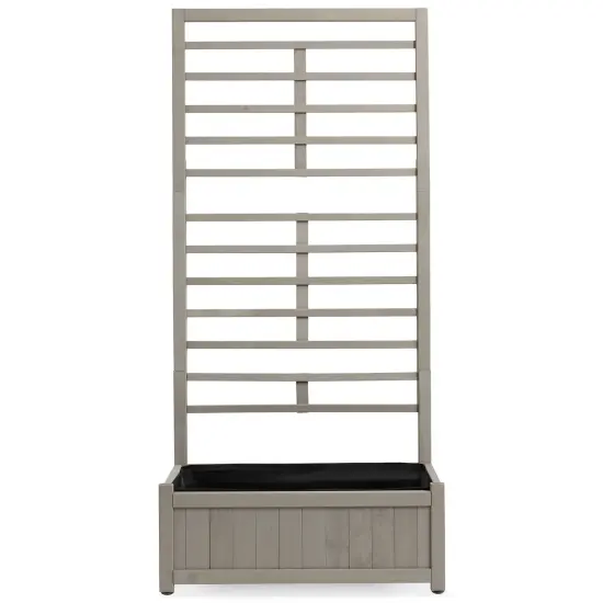 Casafield Wooden Climbing Planter Box -Raised Garden Bed with Trellis Plant Stand for Outdoor {3}