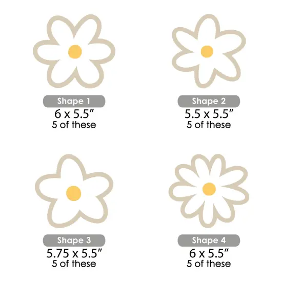 Big Dot of Happiness Tan Daisy Flowers - Decorations DIY Floral Party Essentials - Set of 20 {7}