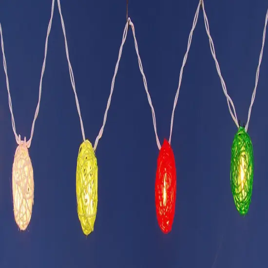 PENN Ball Christmas Lights - Multi-Colored - 3' White Wire - Clear Lights - 10ct {3}