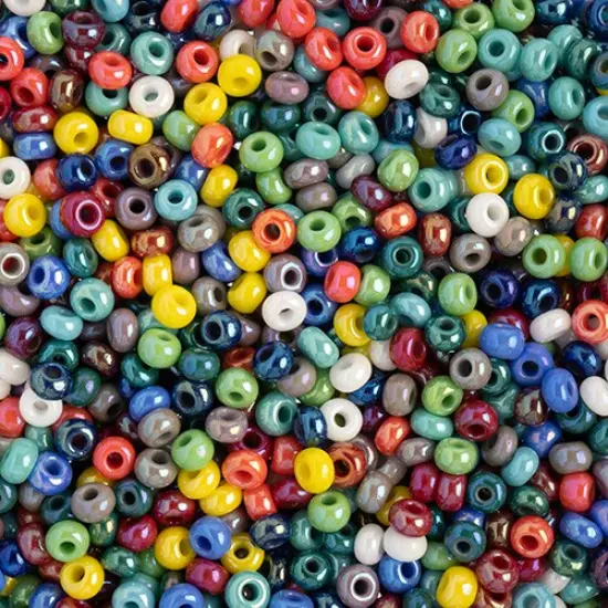 John Bead 8/0 Opaque Czech Glass Seed Beads, 500g Assorted Rainbow {1}
