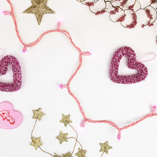 Northlight LED Wide Angle Christmas Lights - Pink - 33' Pink Wire - 100ct {5}