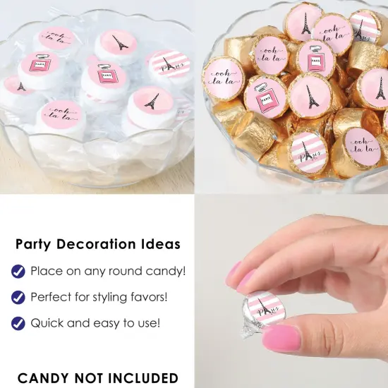 Big Dot of Happiness Paris, Ooh La La - Paris Themed Baby Shower or Birthday Party Small Round Candy Stickers - Party Favor Labels - 324 Count {6}