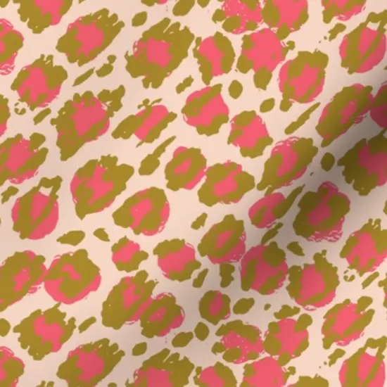 Various Fabrics by the Yard or Fat Quarter Bright Leopard Pink Peach Jungle Cat Spots Boho Custom Printed Fabric by Spoonflower {7}