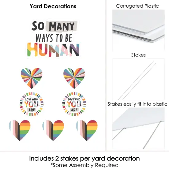 Big Dot of Happiness So Many Ways to Be Human - Yard Sign and Outdoor Lawn Decorations - Pride Party Yard Signs - Set of 8 {6}
