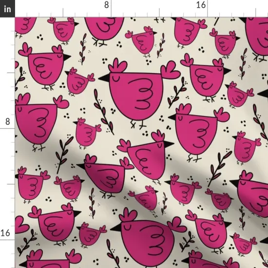 Various Fabrics by the Yard or Fat Quarter Animal Illustrative Barnyard Whimsical Chicken Custom Printed Fabric by Spoonflower {2}