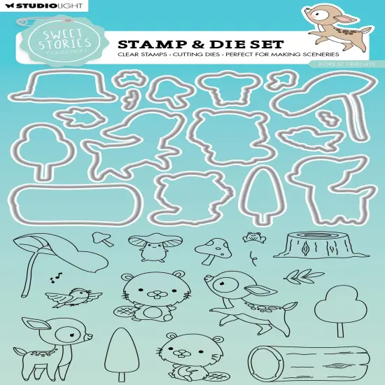 Studio Light Sweet Stories Stamp & Cutting Die-Nr. 75, Forest Friends {1}