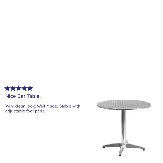 Emma and Oliver 31.5'' Round Aluminum Indoor-Outdoor Table with Base Black {9}