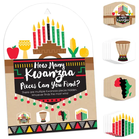 Big Dot of Happiness Happy Kwanzaa Heritage Holiday Party Scavenger Hunt - 1 Stand and 48 Game Pieces - Hide and Find Game {1}