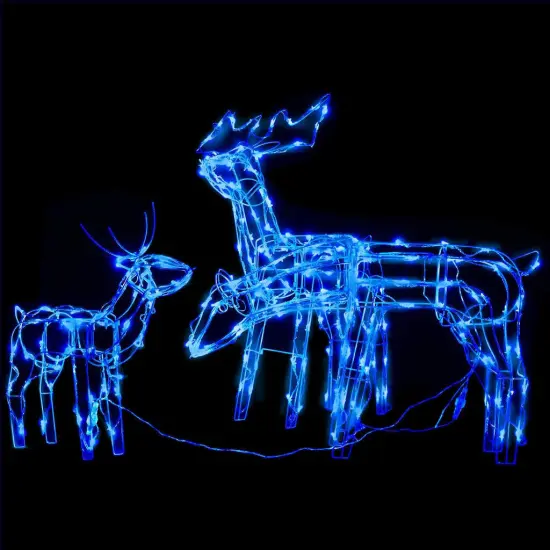 3 Piece Christmas Light Display Reindeers with 229 LEDs Blue {2}