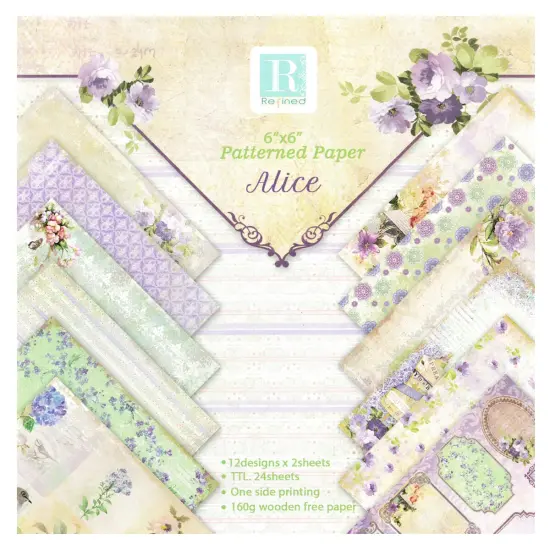 Wrapables 6x6 Decorative Single-Sided Scrapbook Paper for Arts & Crafts Projects, Scrapbooking, Card-Making Coffee & Clocks {6}