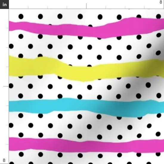 Various Fabrics by the Yard or Fat Quarter Neon Party Stripes Polka Dots Festive Celebration Birthday 90S 80S Blue Yellow Pink Custom Printed Fabric by Spoonflower {4}