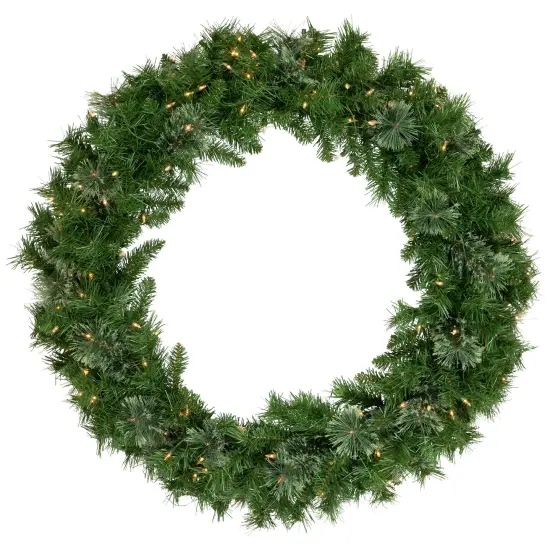 Northlight Pre-Lit Mixed Cashmere Pine Artificial Christmas Wreath - 36" - Clear Lights Green {1}