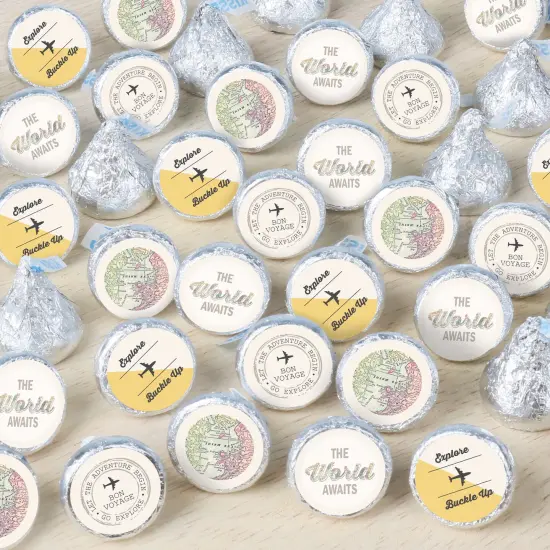 Big Dot of Happiness World Awaits - Travel Themed Party Small Round Candy Stickers - Party Favor Labels - 324 Count {1}