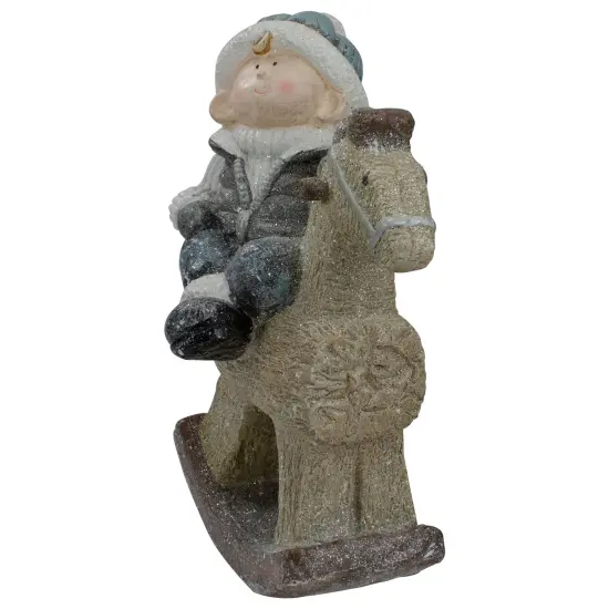 Northlight Boy on Rocking Horse Christmas Figure - 18" Black {3}