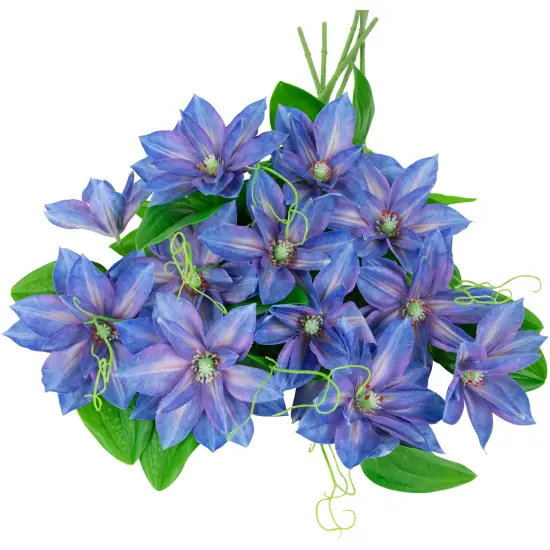 Northlight Real Touch&trade; Blue Artificial Lotus Floral Sprays, Set of 6 - 25" {7}