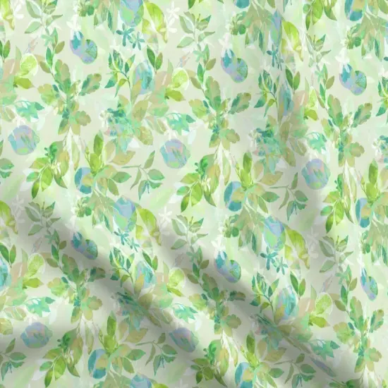 Various Fabrics by the Yard or Fat Quarter Lemon Green Blue Yellow Nature Citrus Leaves Custom Printed Fabric by Spoonflower {5}
