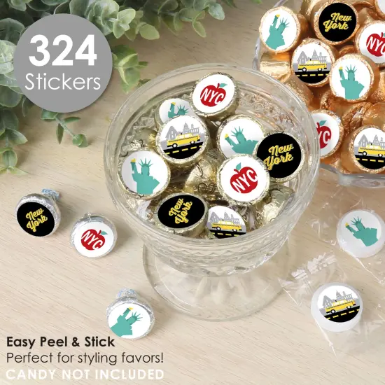 Big Dot of Happiness NYC Cityscape - New York City Party Small Round Candy Stickers - Party Favor Labels - 324 Count {3}