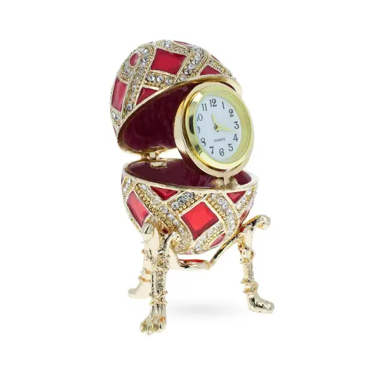 Red Enamel with Clock Surprise Royal Inspired Imperial Egg {4}
