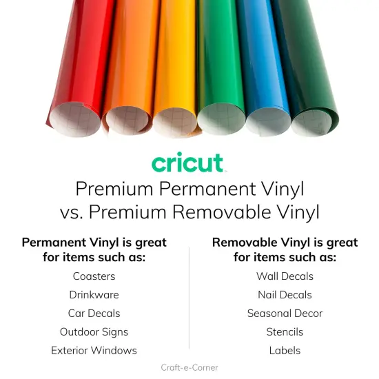 Cricut Premium Vinyl Rolls and Transfer Tape Bundle, Lover, 6 Count {6}