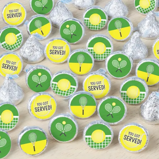 Big Dot of Happiness You Got Served - Tennis - Baby Shower or Tennis Ball Birthday Party Small Round Candy Stickers - Party Favor Labels - 324 Count {1}