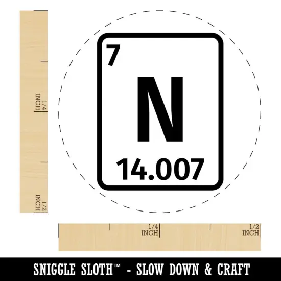 Nitrogen Periodic Table of Elements Science Chemistry Self-Inking Rubber Stamp Ink Stamper for Stamping Crafting Planners Green {1}