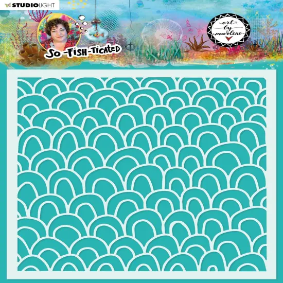 Studio Light Art By Marlene 7.87"X7.87" Stencil-Underwater, So-Fish-Ticated {1}