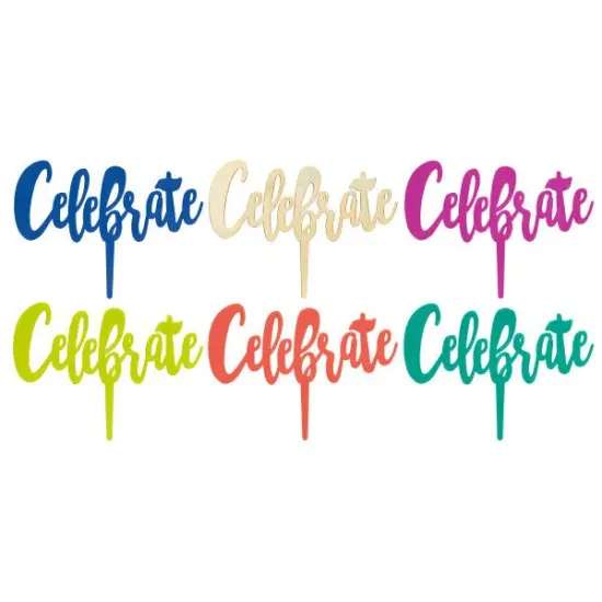 Celebrate Plastic Candle Holder Cake Topper, 1ct Orange {5}