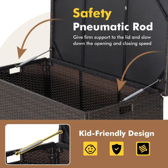 Outdoor Wicker Storage Box with Zippered Liner - 50 Gallon {6}