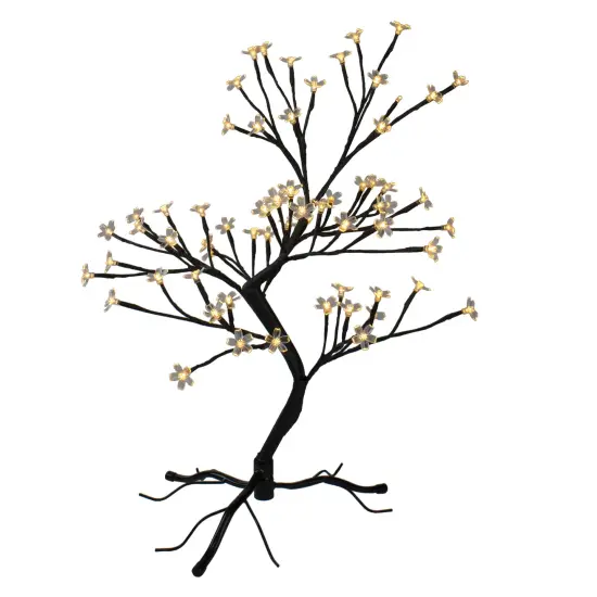 Northlight Pre-Lit Japanese Sakura Blossom Artificial Tree - 25" - Warm White LED lights Black {3}