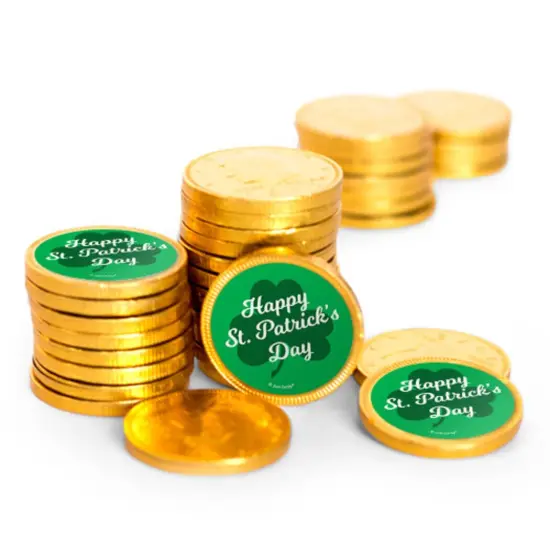 84ct St. Patrick's Day Candy Chocolate Coins Party Favors (84 Pack) - Clover - By Just Candy {1}