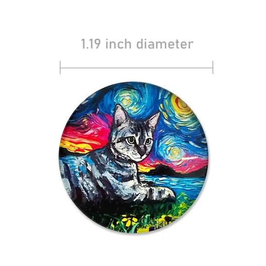 Wrapables Crystal Glass Magnets, Refrigerator Magnets for Office Whiteboards, Cabinets, Lockers (Set of 12) Cats {2}