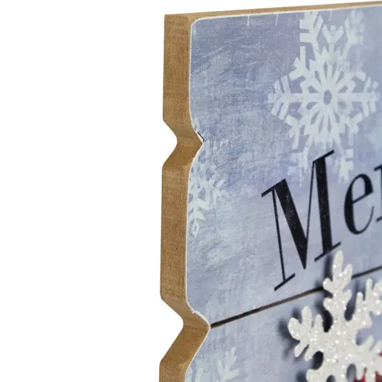 Northlight Lighted Snowmen "Merry Christmas" Wall Decoration - 16" - Warm White Lights Blue {4}