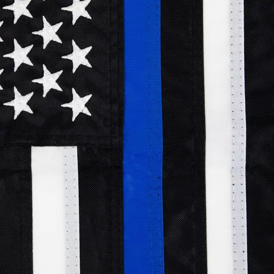 Northlight Law Enforcement Blue Line Embroidered Patriotic Outdoor Garden Flag 18" x 12.5" {6}