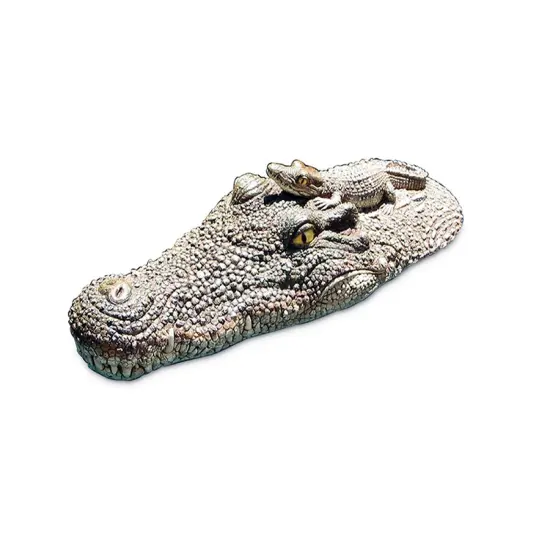 Swim Central 20.5" Crocodile Head Floating Pool, Spa or Patio Decorative Reptile Figure Brown {1}