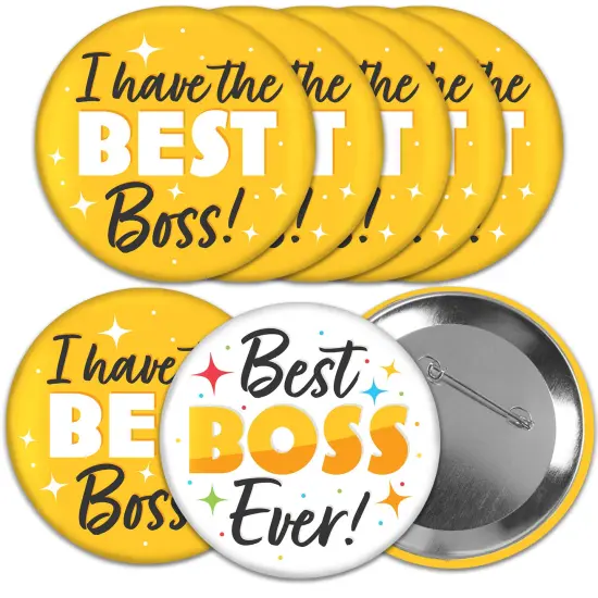 Big Dot of Happiness Happy Boss's Day - 3 inch Best Boss Ever Badge - Pinback Buttons - Set of 8 {1}