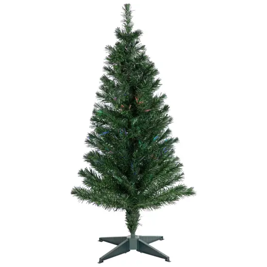 Northlight Pre-Lit Medium Multi-Color Fiber Optic Pine Christmas Tree - 4' Green {3}