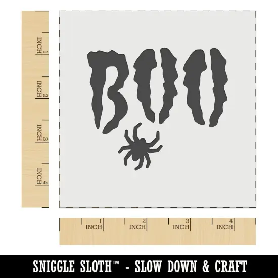 Boo with Spider Halloween Wall Cookie DIY Craft Reusable Stencil {7}