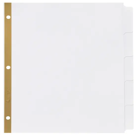 Avery Write & Erase Big Tab Paper Dividers for 3 Ring Binder, White, 5 Tab Set, 10 Packs, 10 Sets Total (23075) {4}