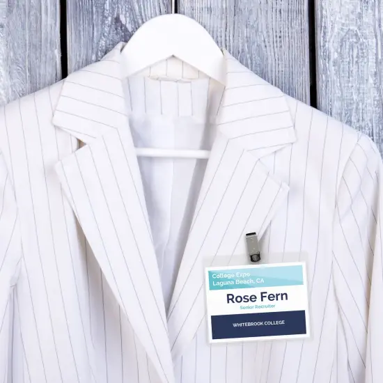 Avery Heavy Duty Badge Holders, 3" x 4", 100 Horizontal ID Badge Holders with Clips (2923) Clear {4}