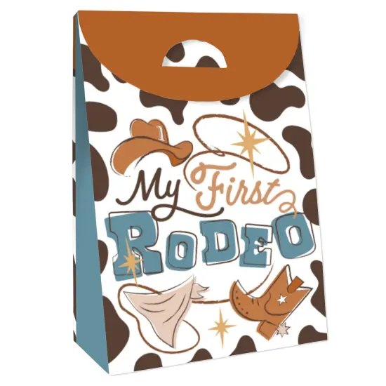 Big Dot of Happiness My First Rodeo - Little Cowboy 1st Birthday Gift Favor Bags - Party Goodie Boxes - Set of 12 {4}