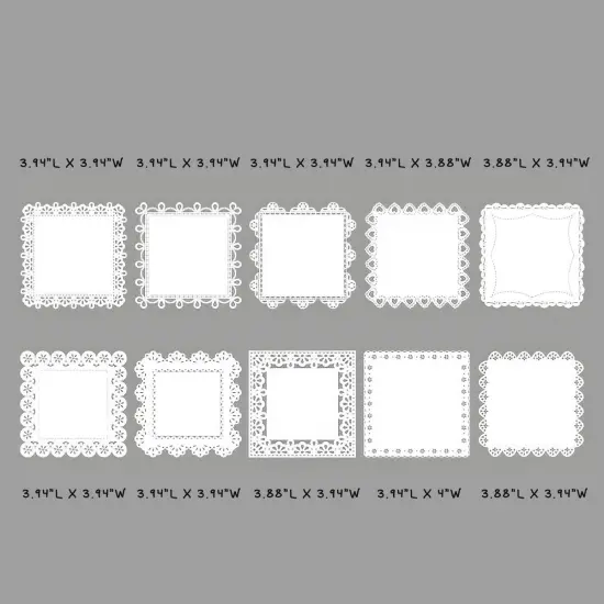 Wrapables Hollow Lace Paper for Arts & Crafts, Scrapbooking, Stationery, Photo Albums (Set of 2) Square Floral {2}