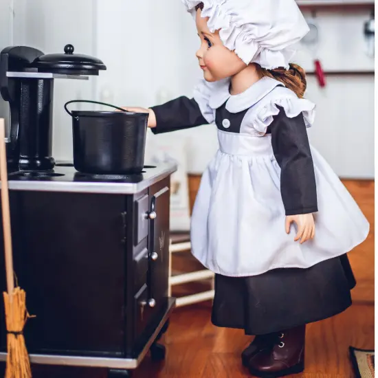 The Queen' Treasures 18 Inch Doll 5 Piece Kitchen Maid Clothes Outfit with Boots {7}