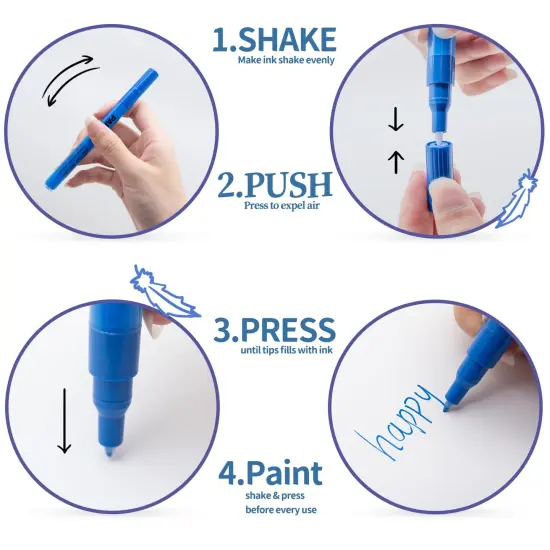 12 Colors Acrylic Paint Pens for Kid 0.7mm, Extra Fine Paint Pens Acrylic Markers Canvas, Rock Painting, Wood, Fabric, Ceramic, Stone, Metal, Art Supplies {5}