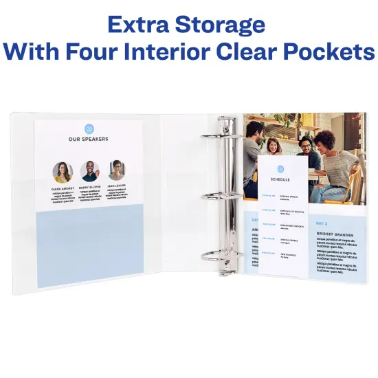 Avery Durable Clear View 3 Ring Binders, 3 Inch Binder Rings, 4 White Binders (09203) {5}