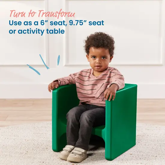 Tri-Me 3-In-1 Cube Chair, Kids Furniture Green {3}