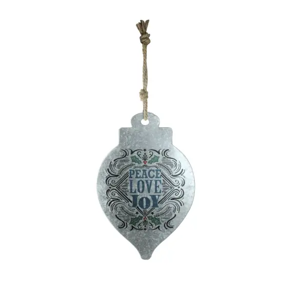 Midwest 20" Silver and Blue 'Peace Love Joy' Finial Christmas Wall Hanging Ornament {1}