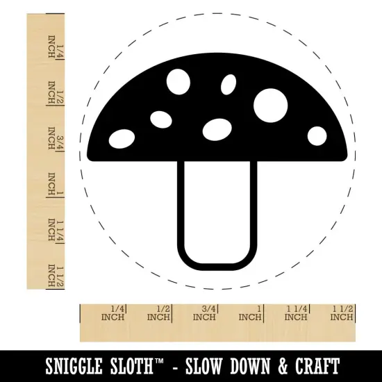 Toadstool Mushroom Self-Inking Rubber Stamp for Stamping Crafting Planners Blue {1}
