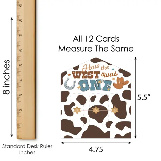 Big Dot of Happiness My First Rodeo - Little Cowboy 1st Birthday Party Game Pickle Cards - Pull Tabs 3-in-a-Row - Set of 12 {6}