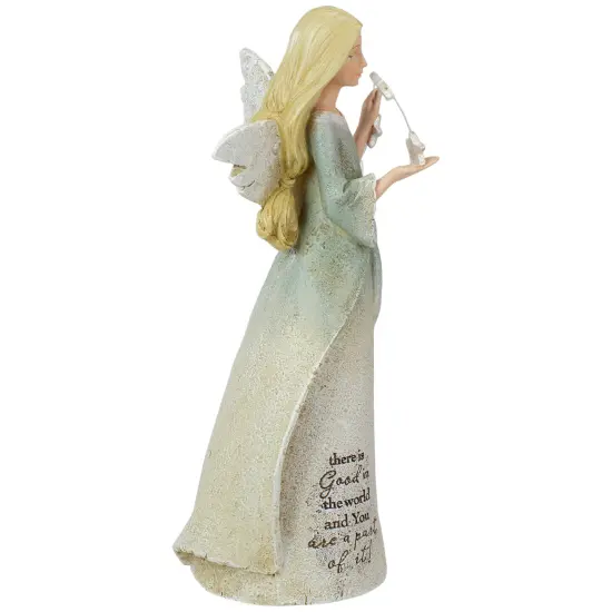 Roman Heavenly Blessings Collection "Good in the World" Angel Figurine - 8.5" Blue {5}